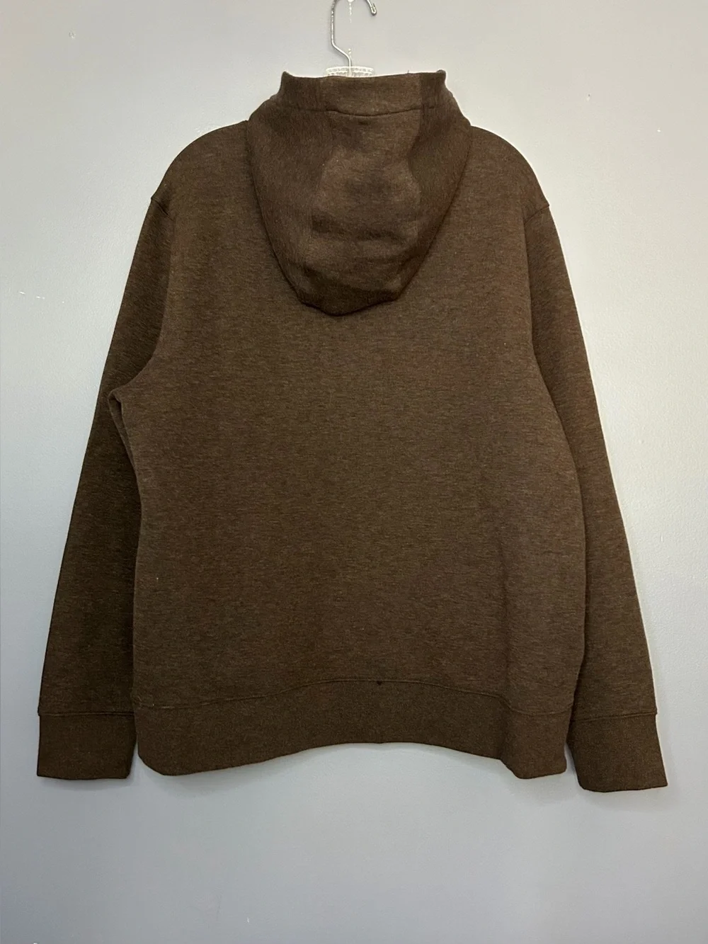 Banana Republic Scuba Hoodie Mens L Brown Heather Fleece Pullover Sweatshirt